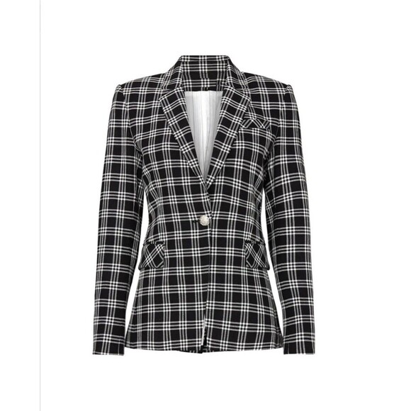 Veronica Beard Jackets & Blazers - Veronica Beard Lyda Dickey Blazer Plaid Black White Designer Jacket Size 8